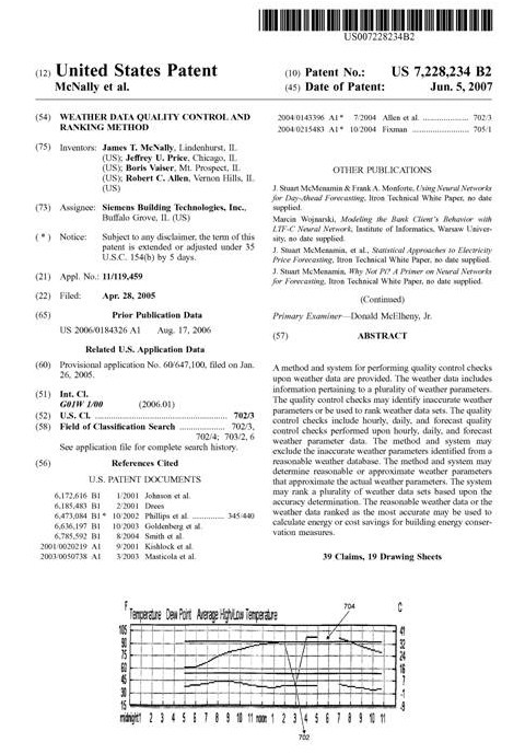 Weather Data Quality and Ranking patent